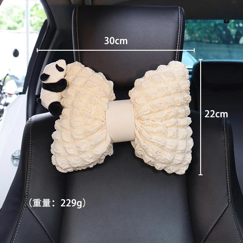 Cute Panda Car Neck Pillow Universal Headrest Support Auto Seat