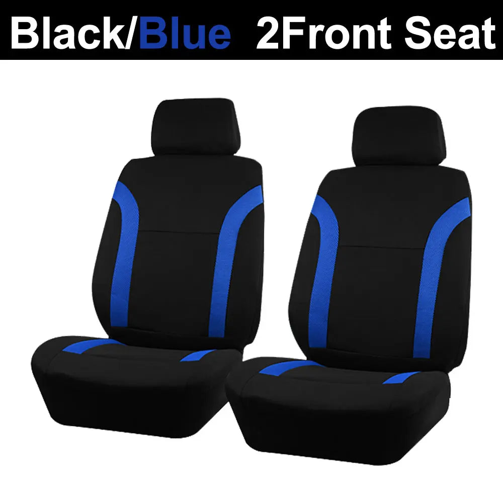 Car Seat Covers – Universal Breathable Air Mesh & Polyester Fabric - Black 2 front seat