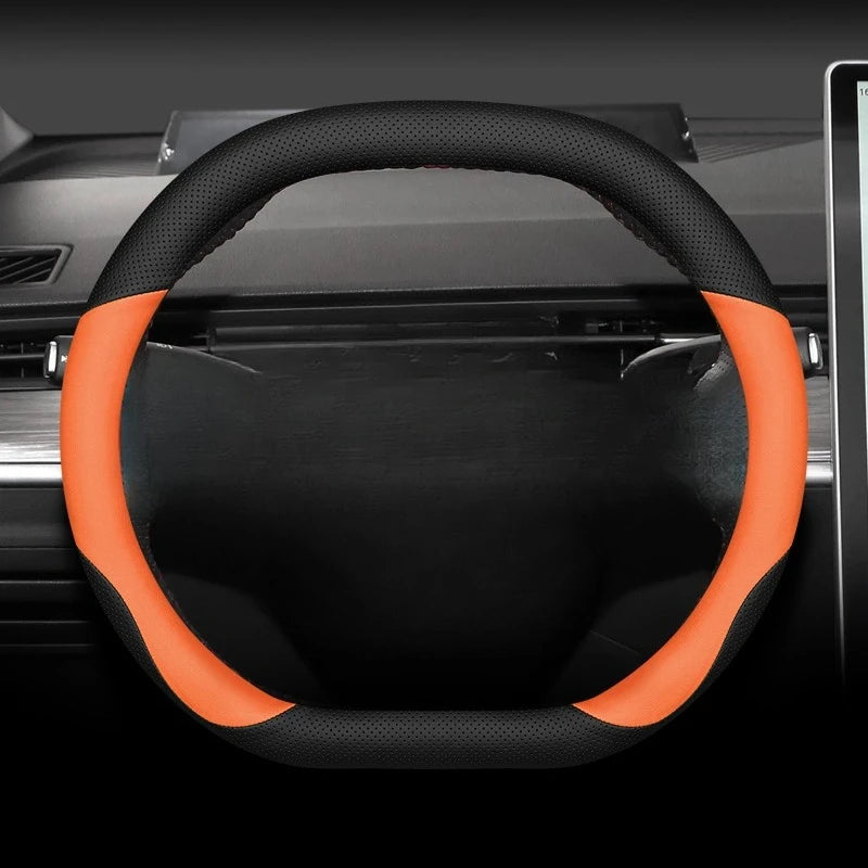 XPeng Two-Tone Double-D Steering Wheel Cover - Orange