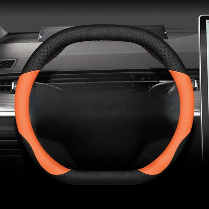 XPeng Two-Tone Double-D Steering Wheel Cover - Orange