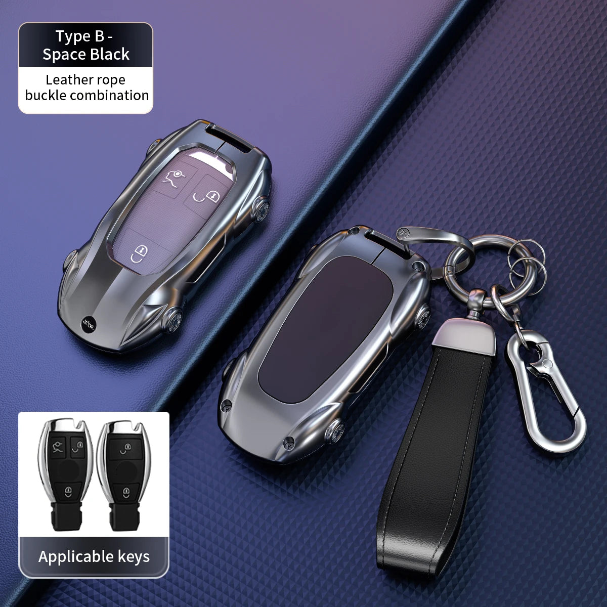 Mercedes-Benz Zinc Alloy Car Key Cover – A, C, E & S Class - Gold