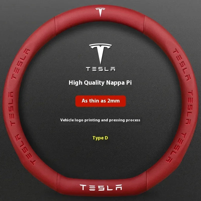 Tesla Carbon Fiber Leather Steering Wheel Cover