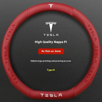 Tesla Carbon Fiber Leather Steering Wheel Cover