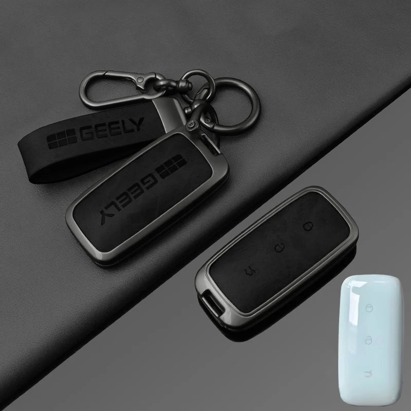 Metal Leather Car Key Case Cover for Geely Proton Vehicles