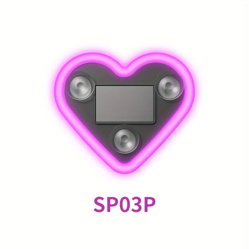 Solar LED Heart Car Window Light - Pink
