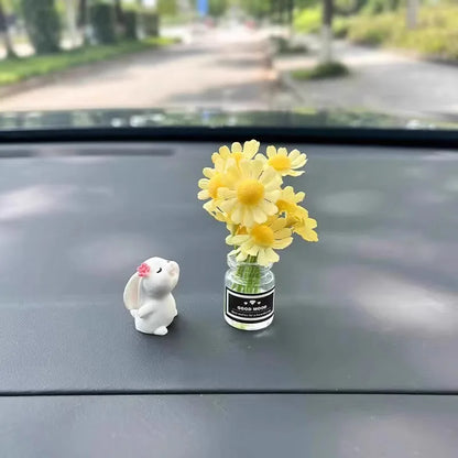 Bunny Floral Fragrance Car Console Ornament