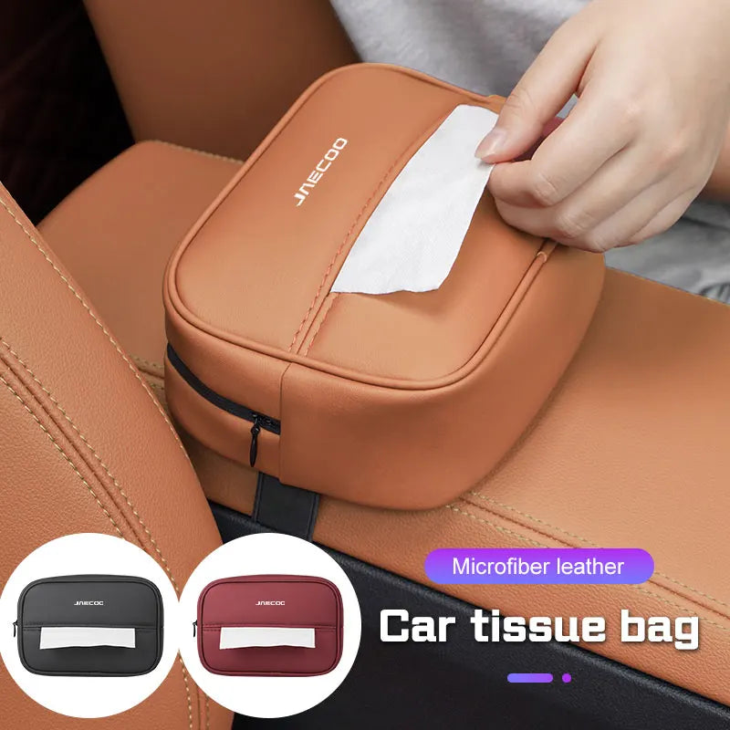 Leather Tissue Box Holder Car Seat Back Organizer Chery Jaecoo J7 J8
