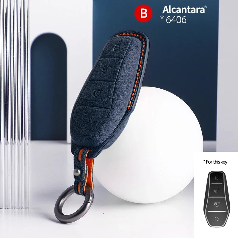 BYD Car Key Case Suede Leather Cover for Han EV Qin Song Atto 3