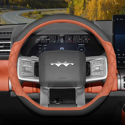 BYD Ti7 Leather Steering Wheel Cover - D shape Style 1