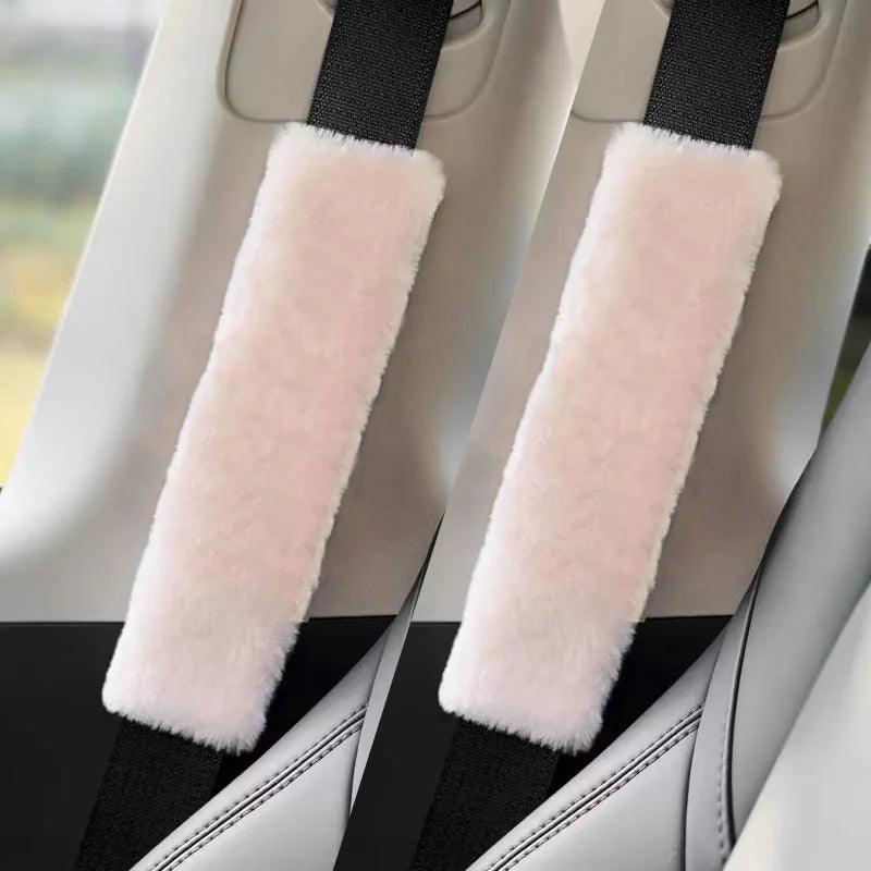 Plush Panda Car Seat Belt Covers 2pcs Auto Safety Shoulder Pads