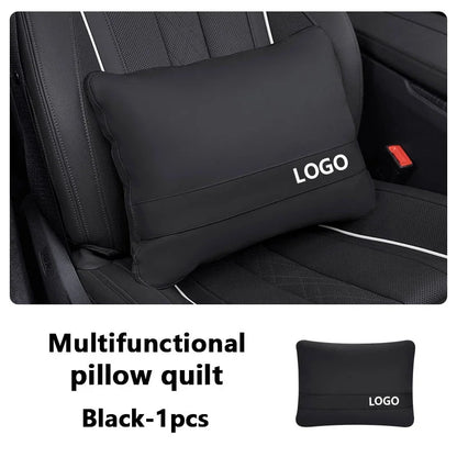 Custom Logo Car Blanket Pillow Dual-Purpose Folding Waist Cushion