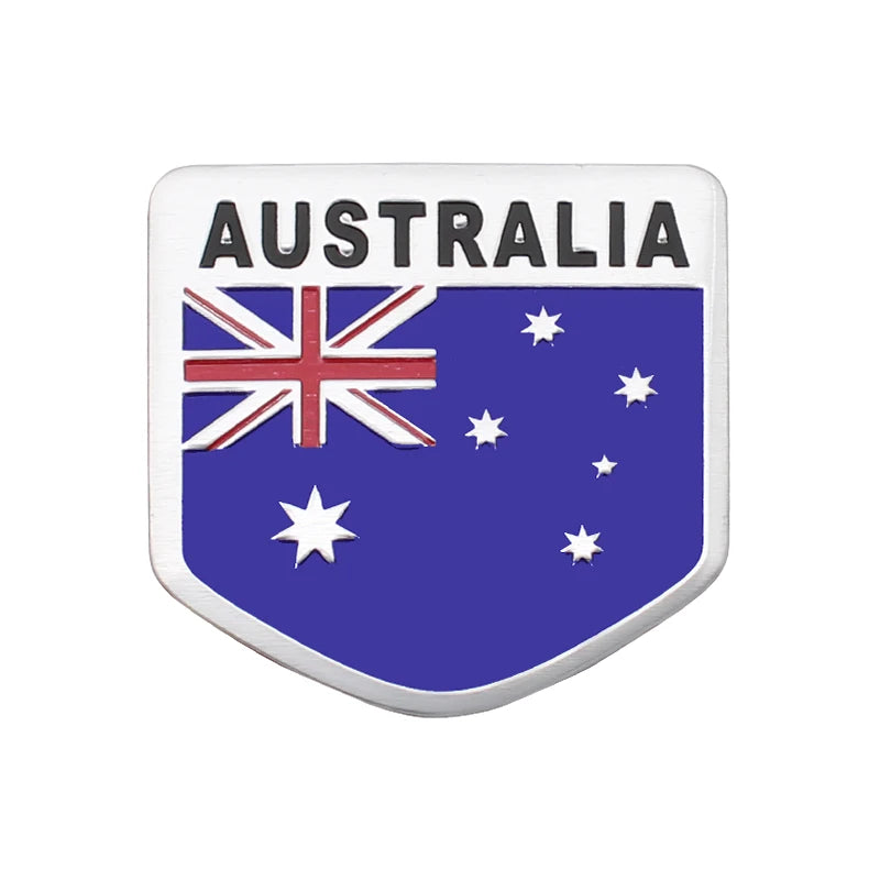 3D Metal Australia Flag Car Sticker – Aluminum Emblem Badge & Exterior Decal - A