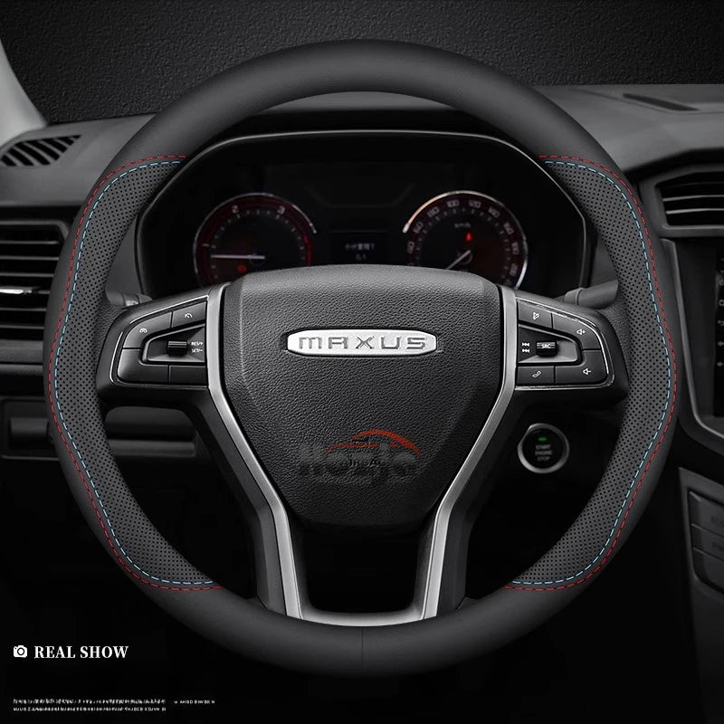 LDV Maxus Perforated Leather Steering Wheel Cover - Round Shape / Two-Tone Line