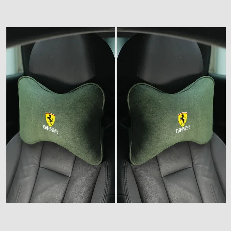 Ferrari Suede Neck Pillow - 2pc-Green