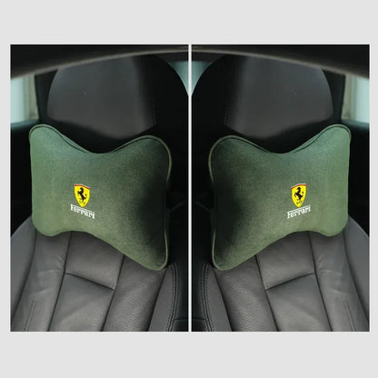 Ferrari Suede Neck Pillow - 2pc-Green