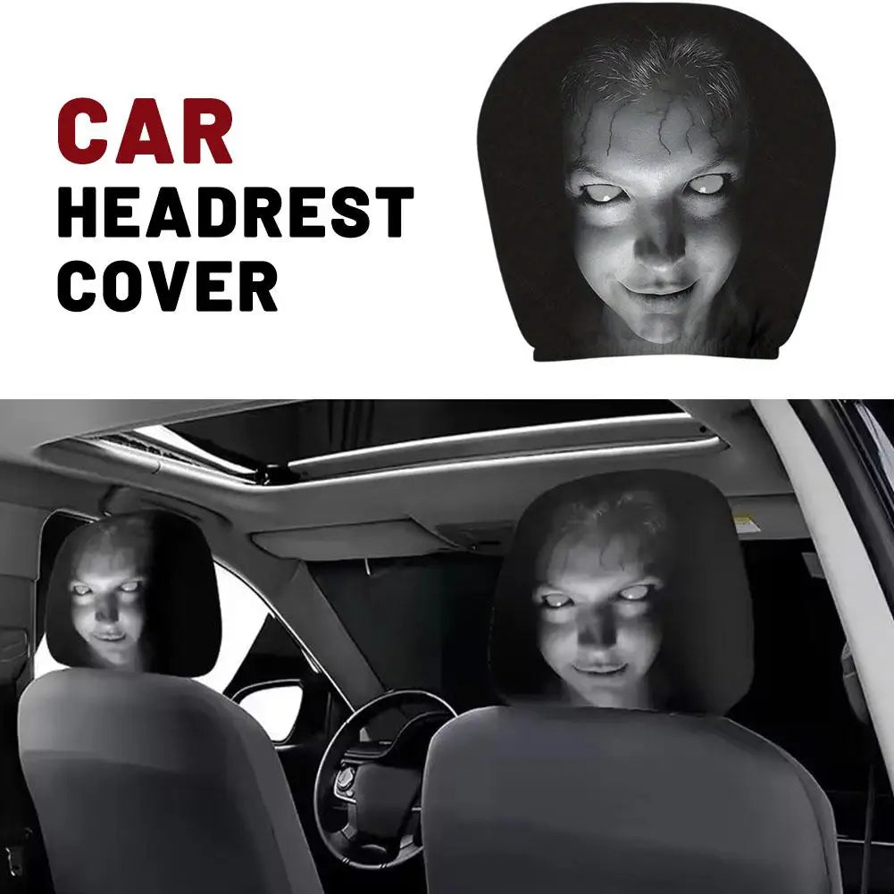 Horror Design Car Headrest Covers 2-Pack Universal Breathable Elastic Fit