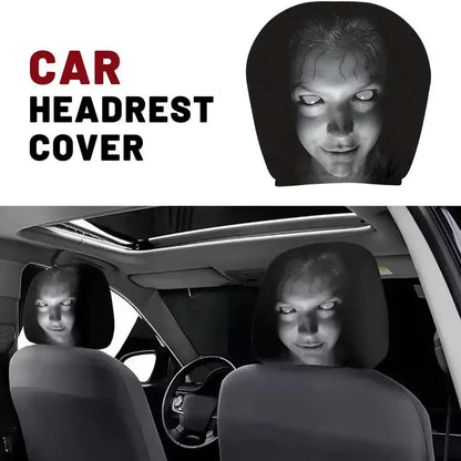Horror Design Car Headrest Covers 2-Pack Universal Breathable Elastic Fit