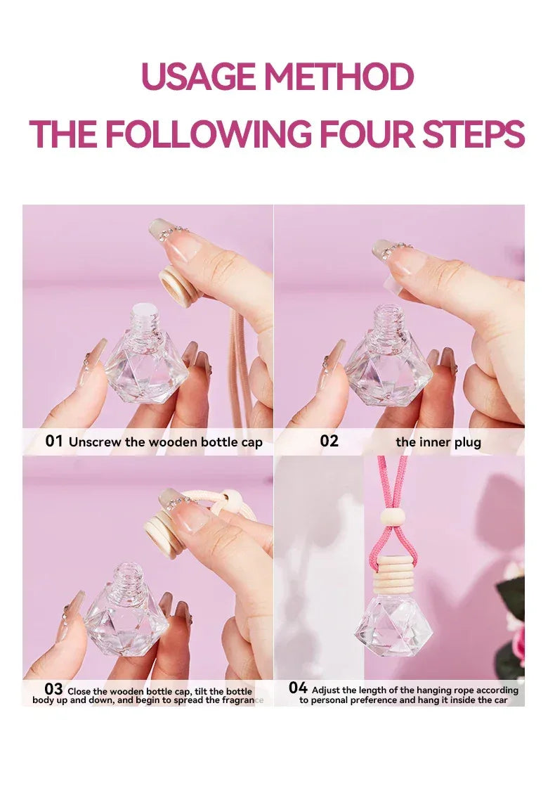Pink Hanging Car Air Freshener Perfume Pendant - Oilimpia