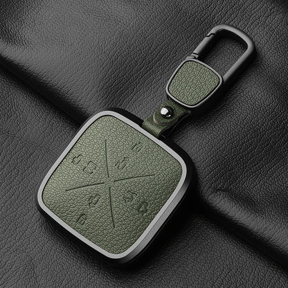 8 Button Aluminum Goatskin Key Case Cover for Zeekr X 001 009
