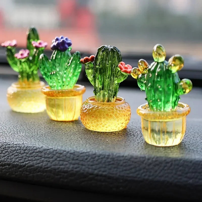Mini Cactus Car Dashboard Ornament