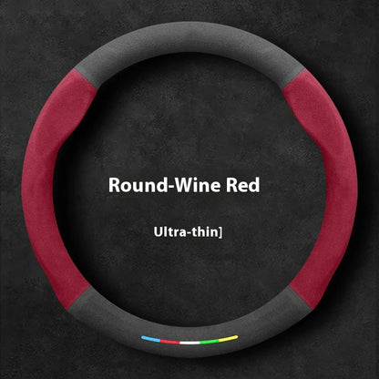 Genesis Microfibre Steering Wheel Cover - Red (Style 1)