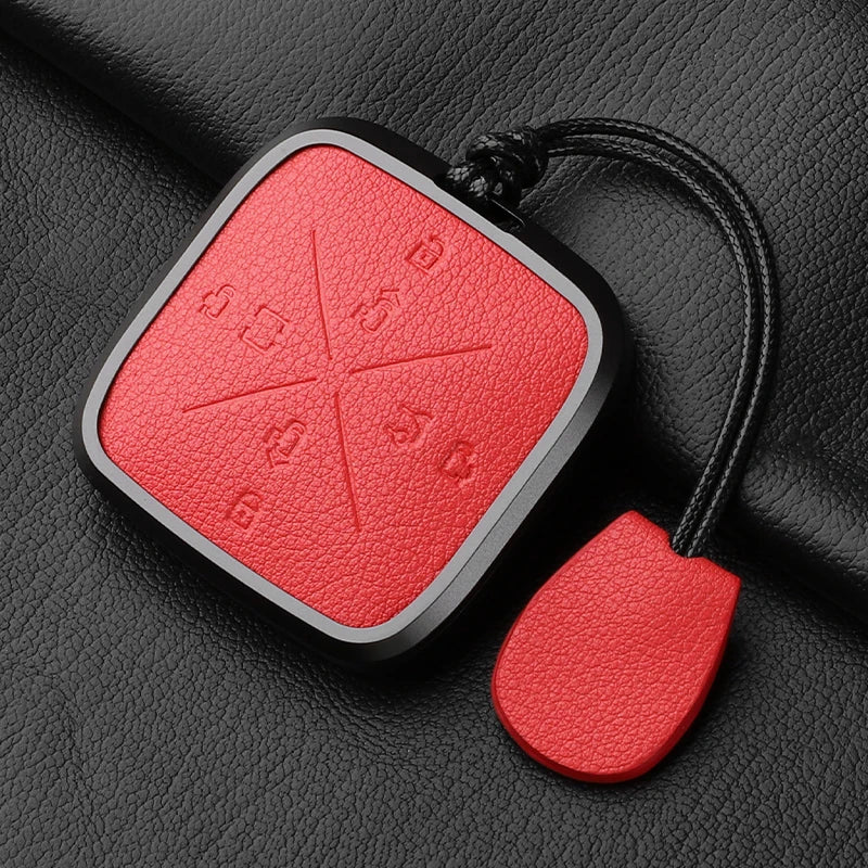 8 Button Aluminum Goatskin Key Case Cover for Zeekr X 001 009