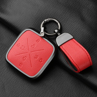 8 Button Aluminum Goatskin Key Case Cover for Zeekr X 001 009