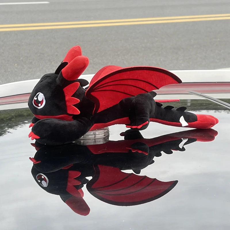 Flying Dragon Plush Car Ornament with Adhesive Mount, Dashboard & Window Decor