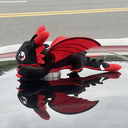Flying Dragon Plush Car Ornament with Adhesive Mount, Dashboard & Window Decor
