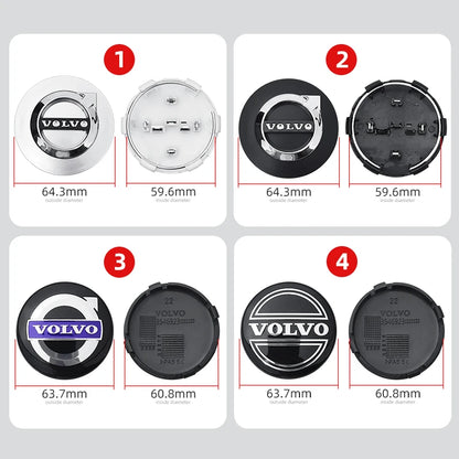 4pcs 64mm Volvo Wheel Center Caps