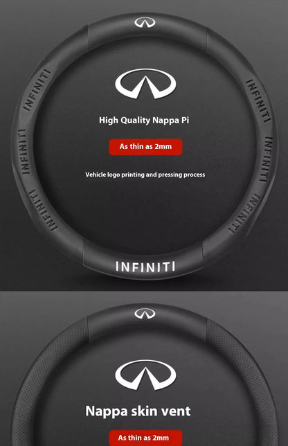 Infiniti Carbon Fiber Leather Steering Wheel Cover - O Leather Red