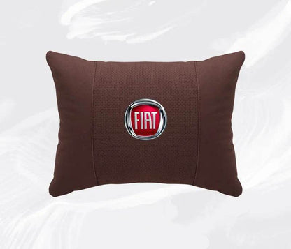 Suede Car Neck Pillow for FIAT 500, Ducato, Panda, Abarth & More – Ergonomic Headrest - headrest 1pc brown