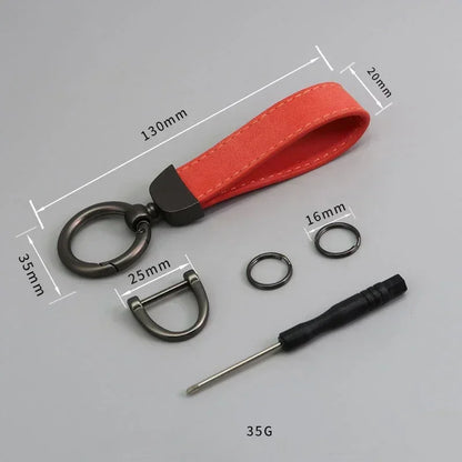 Custom Laser Engraved Suede Leather Keychain - Personalized Logo