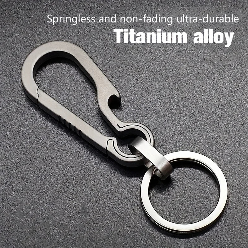 Titanium Carabiner Keychain with Bottle Opener