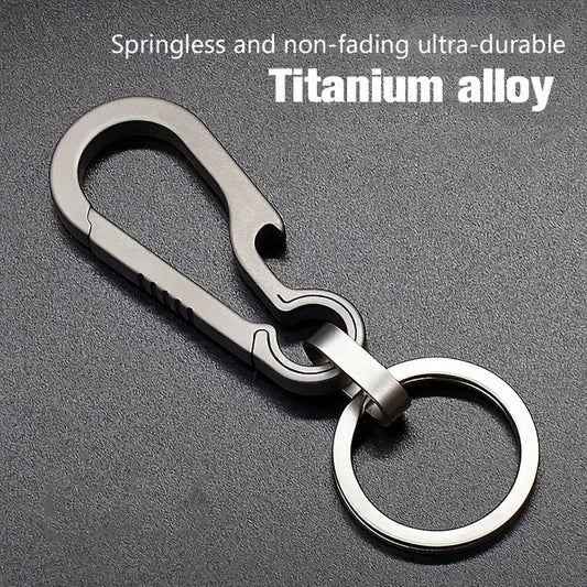 Titanium Carabiner Keychain with Bottle Opener - Outdoor EDC Hook