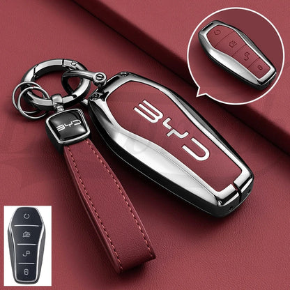 Leather Key Case Cover for BYD Song Plus Qin Han Tang Atto Dolphin