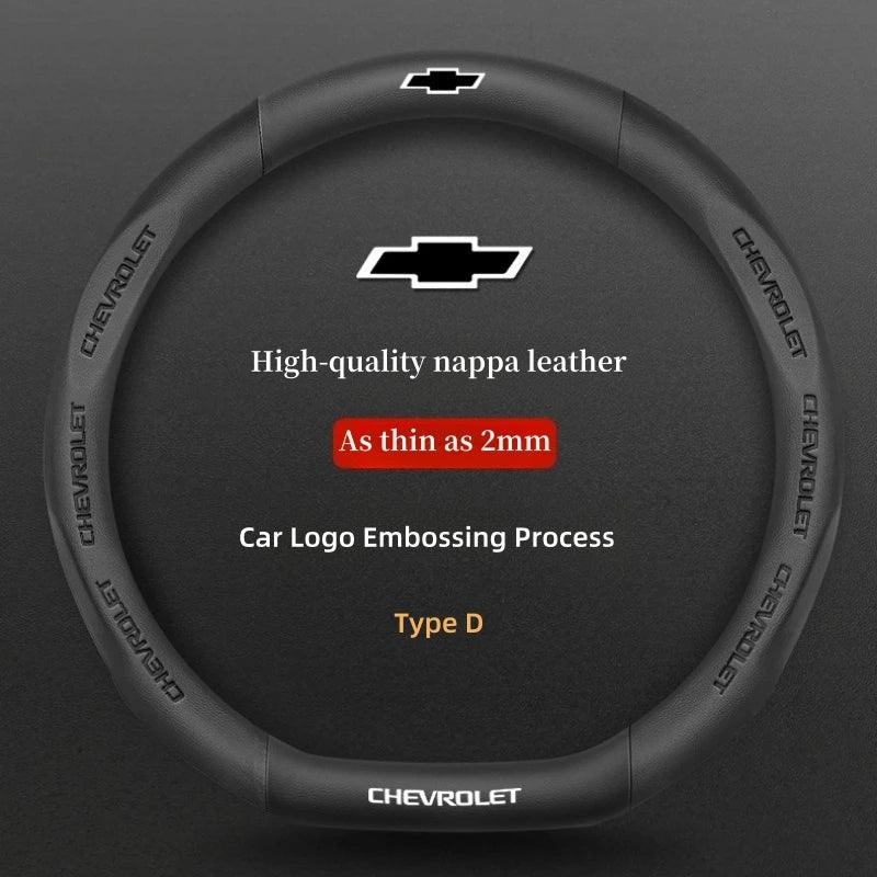 Chevrolet Cruze Silverado Tahoe 3D Embossed Steering Wheel Cover - Type D Black B