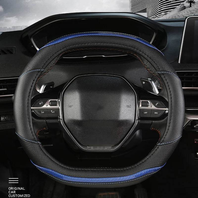 Peugeot Carbon Fiber + PU Leather Steering Wheel Cover for 3008 4008 5008 - 