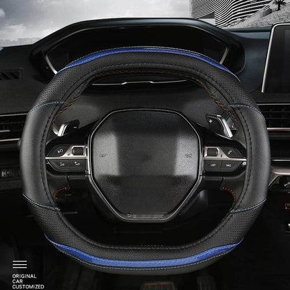 Peugeot Carbon Fiber + PU Leather Steering Wheel Cover for 3008 4008 5008 - 