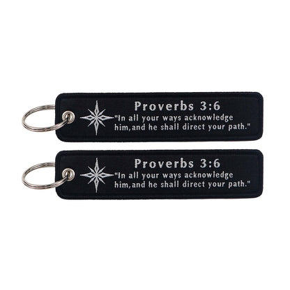 Embroidered Keys Tag Keychain - Personalized Key Identifier Fob