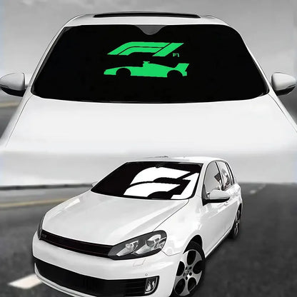 F1 Racing Pattern Universal Car Windshield Sunshade Folding Visor - A