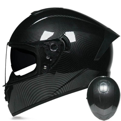 Full Face Motorcycle Racing Helmet – Winter Warm Double Visor Sports Helmet for Motorbike Riders - 1 / S