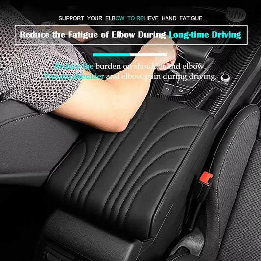 Universal Car Armrest Pad – Soft Wave Pattern Centre Console Cushion