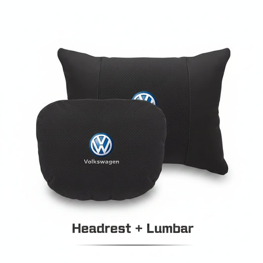 Volkswagen Neck Pillow & Lumbar Support - Black / Set