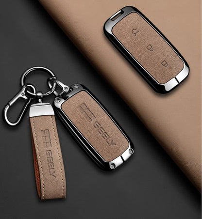 Zinc Alloy Leather Key Case Cover For Geely Galaxy EX5 E5 L6 L7