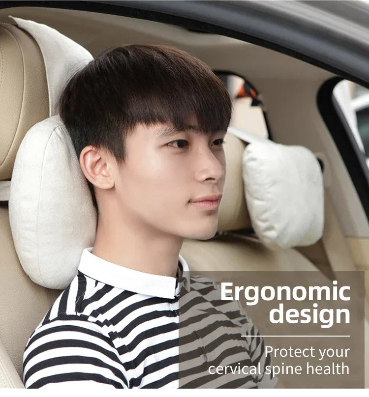 Maybach S-Class Breathable Soft Neck Headrest & Lumbar Support Pillow - Headrest Black