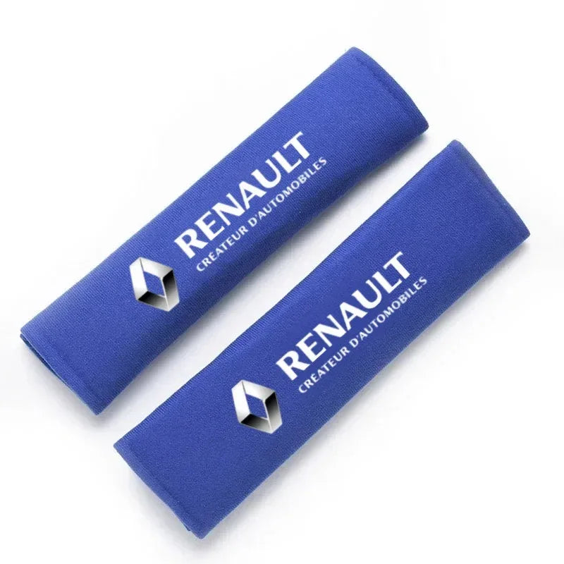 Renault Car Neck Pillow & Seat Belt Shoulder Pad - 2PCS Blue Seat Belt Pad