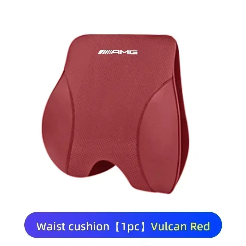 Mercedes Benz AMG Car Neck & Lumbar Support Pillow - Red Lumbar