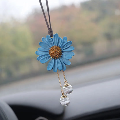 Daisy Car Rearview Mirror Pendant – Cute Floral Hanging Ornament