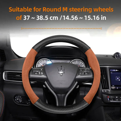 Maserati Suede Carbon Fiber Leather Steering Wheel Cover